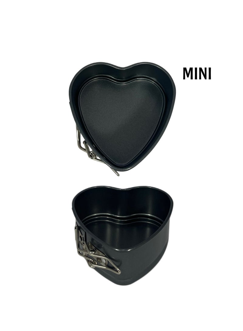 Homemaker Non-Stick Mini Heart Spring Form 10.2Cm X 4.7Cm - Black - Image 2