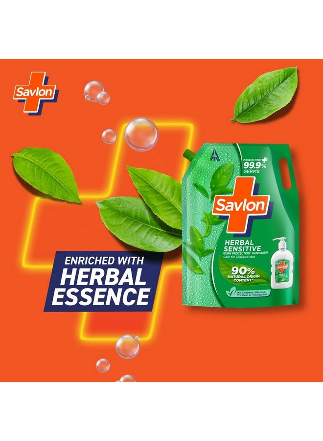 Savlon Herbal Sensitive Germ Protection Liquid Handwash, 1500Ml Hand Wash Refill, 90% Natural Origin, For Sensitive Hands - Image 5