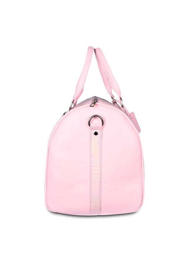 Strutt Premium Pink Leatherette Duffel Bag for Travel for Women Ii Spacious Ii Lightweight Weekender Ii Perfect Gym Bag for Women, 22 cm - Image 4