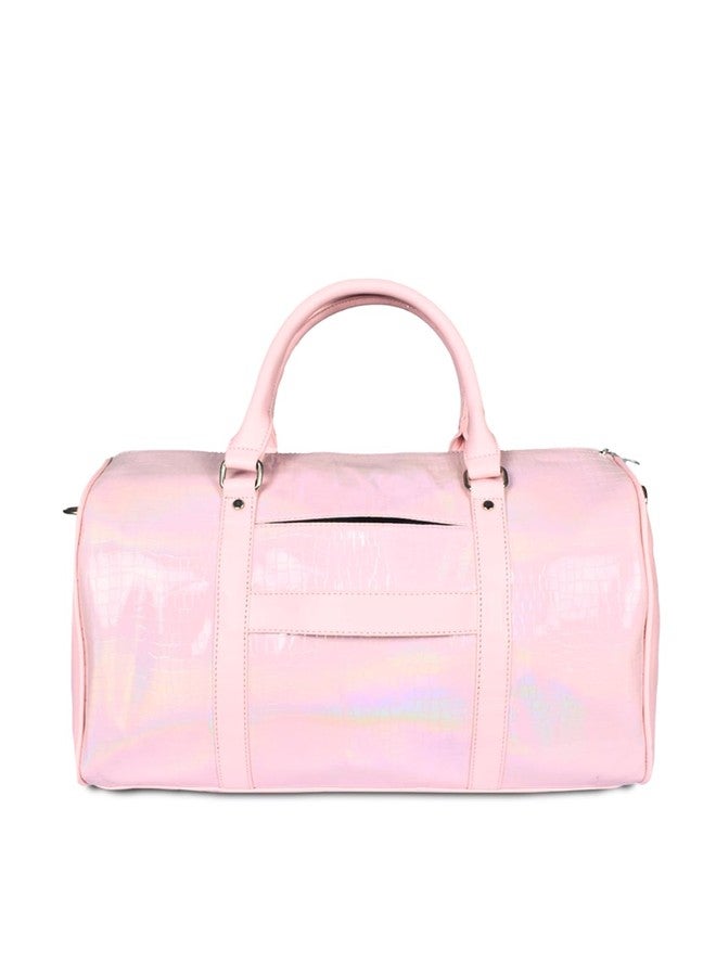 Strutt Premium Pink Leatherette Duffel Bag for Travel for Women Ii Spacious Ii Lightweight Weekender Ii Perfect Gym Bag for Women, 22 cm - Image 2