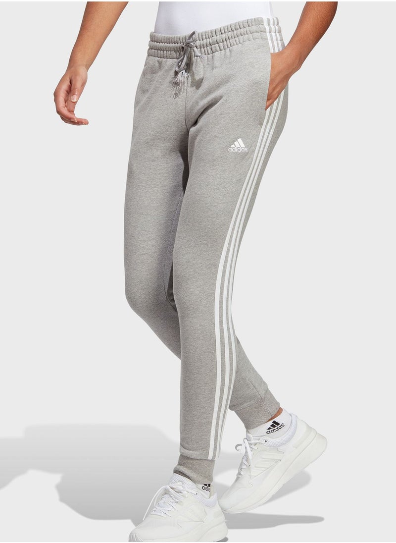 Adidas - 3 Stripes Essential French Terry Cuffed Sweatpants - Image 1