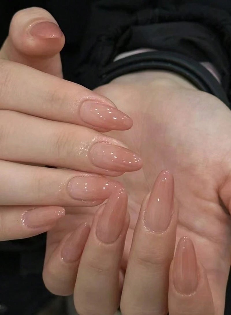 Reusable Almond-Shaped Press-On Nails with Nail File - 30 Pieces - Image 1