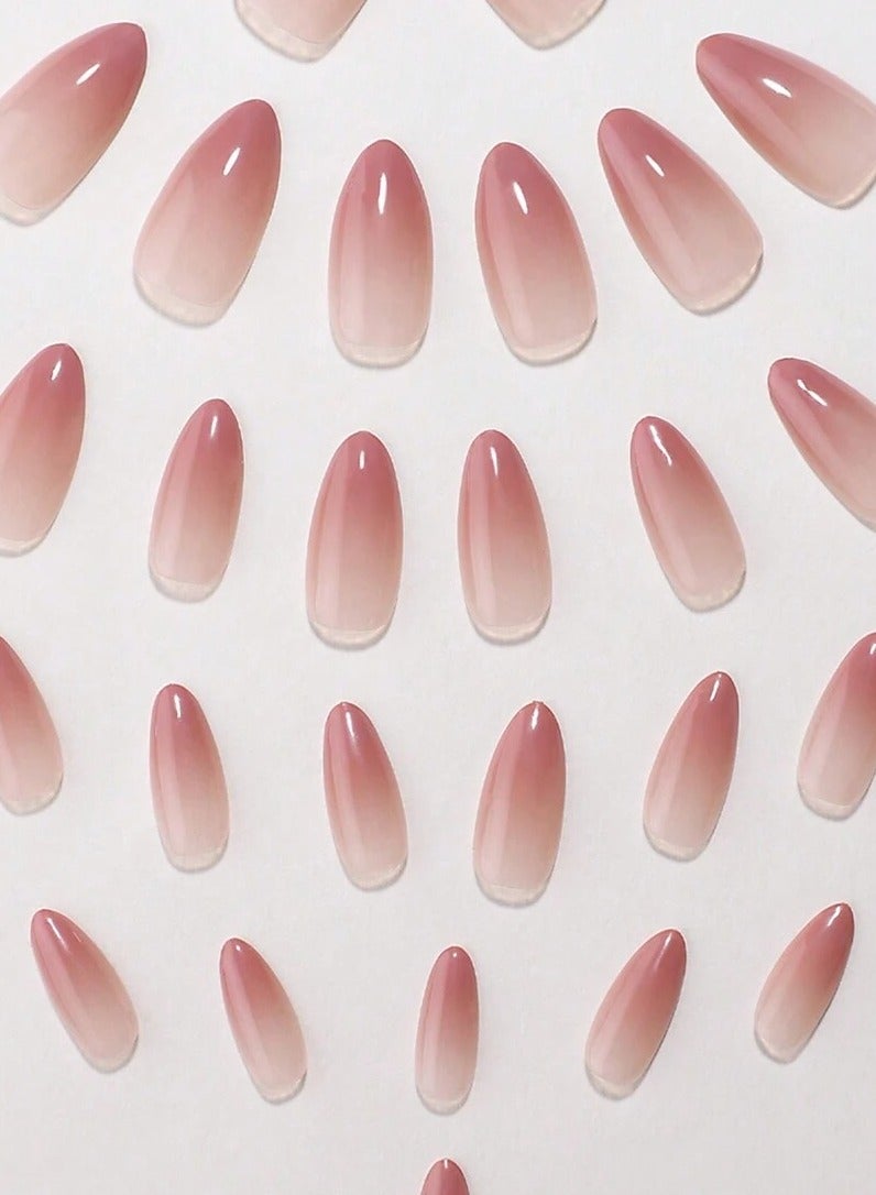 Reusable Almond-Shaped Press-On Nails with Nail File - 30 Pieces - Image 3