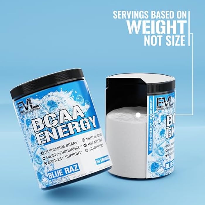 Evlution EVL BCAAs Amino Acids Powder - BCAA Energy Pre Workout Powder for Muscle Recovery Lean Growth and Endurance - Rehydrating Post Workout Recovery Drink with Natural Caffeine - Blue Raz - Image 5