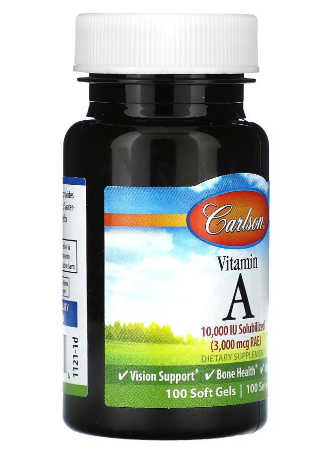 Carlson فيتامين أ 3000 ميكروغرام RAE (10000 وحدة دولية) 100 كبسولة لينة - Image 2