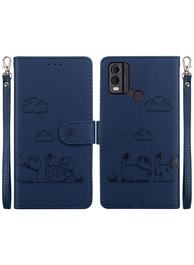 S-TOP Case For Nokia C22 Cute Cats RFID Leather Phone Case - Image 1