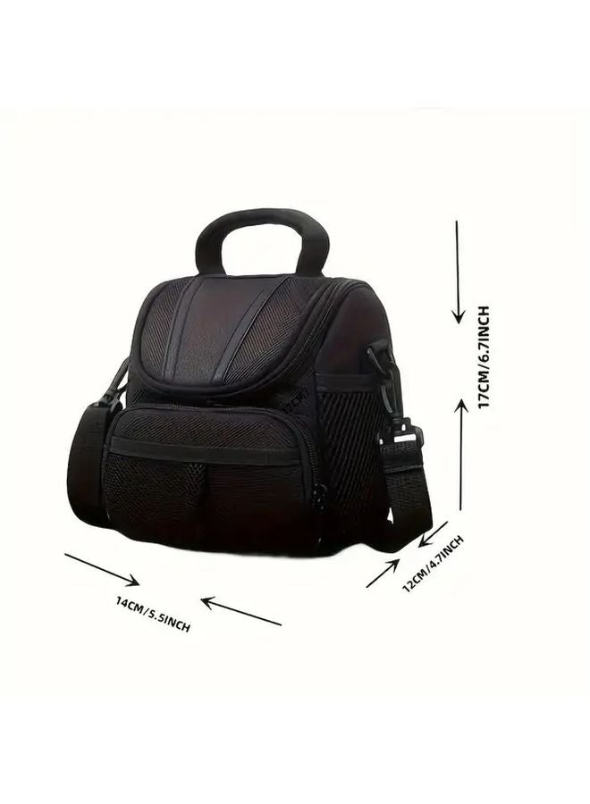 Lightweight Black Nylon Camera Backpack For DSLR With Multiple Compartments Adjustable Strap - Image 4