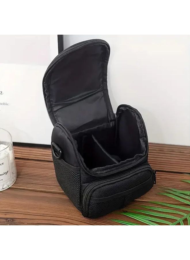 Lightweight Black Nylon Camera Backpack For DSLR With Multiple Compartments Adjustable Strap - Image 3