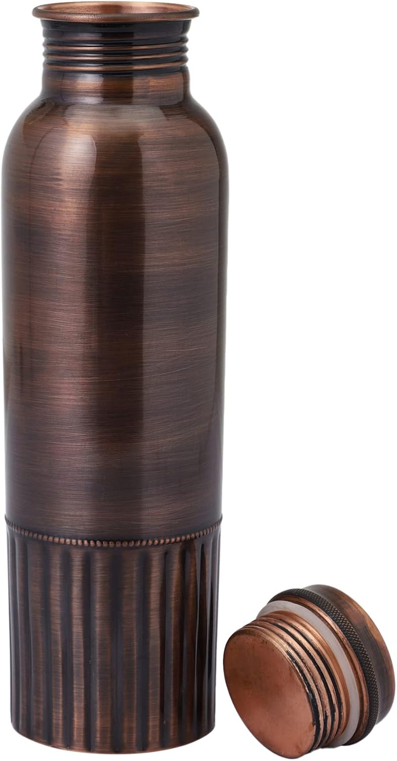 HealthGoodsIn Pure Copper Bottle PREMIUM ANTIQUE Finish 950 Ml 3212 Fl Oz Capacity For Ayurveda Health Benefits - Image 2