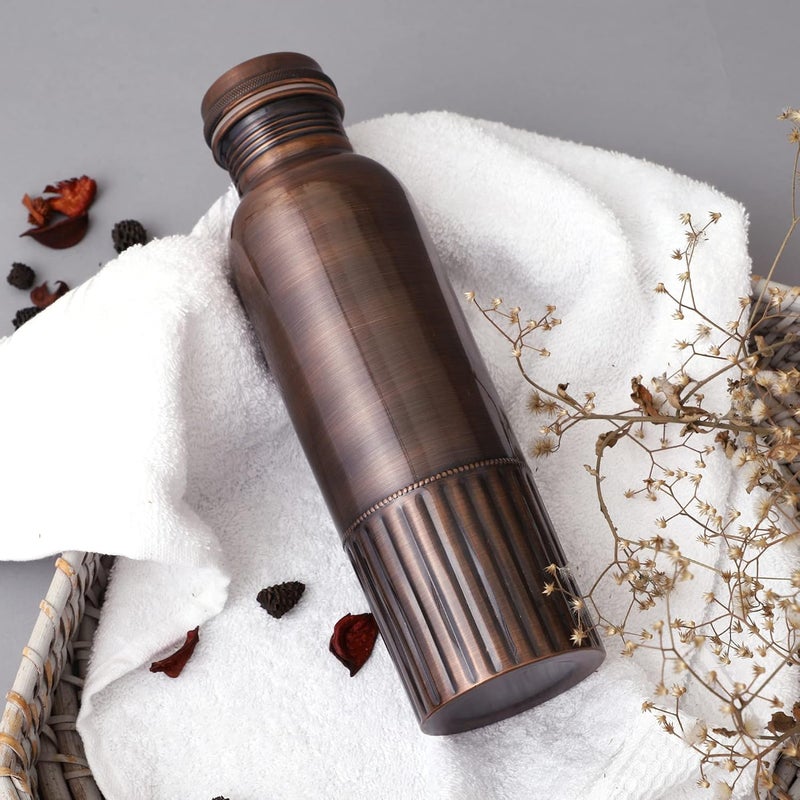 HealthGoodsIn Pure Copper Bottle PREMIUM ANTIQUE Finish 950 Ml 3212 Fl Oz Capacity For Ayurveda Health Benefits - Image 4