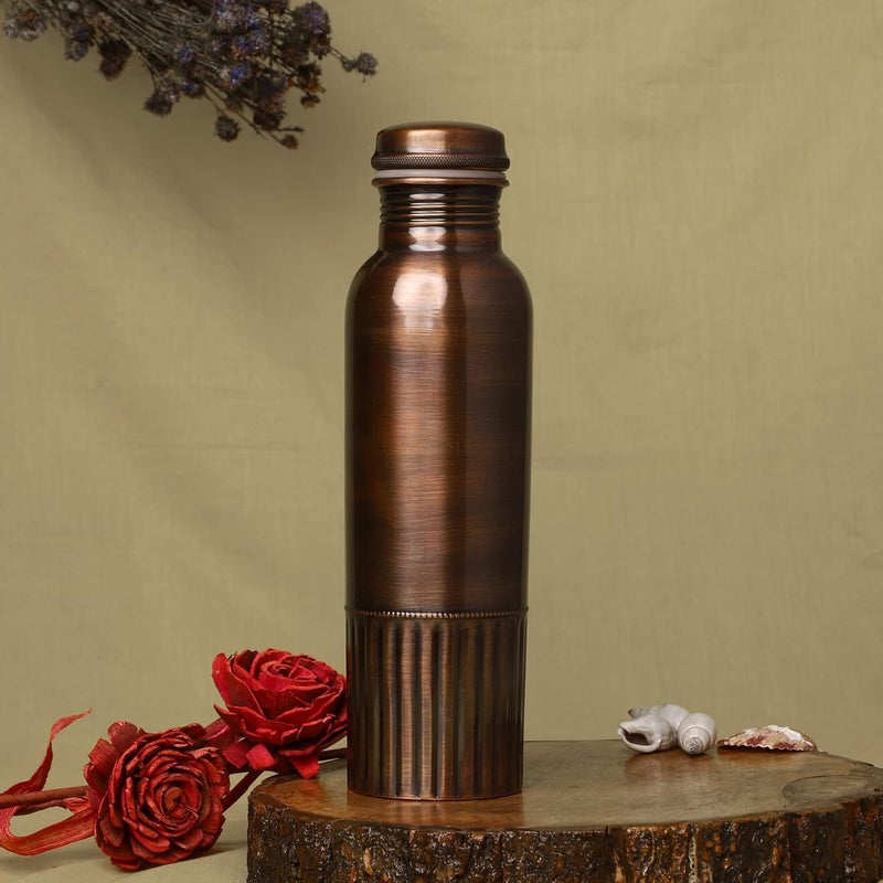 HealthGoodsIn Pure Copper Bottle PREMIUM ANTIQUE Finish 950 Ml 3212 Fl Oz Capacity For Ayurveda Health Benefits - Image 5