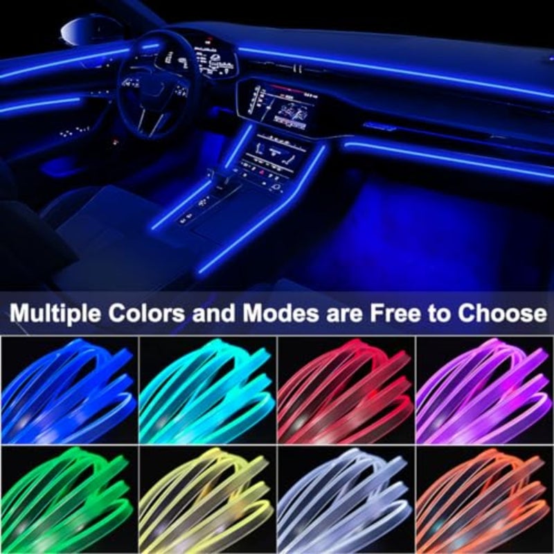 Interior Car LED Strip Lights with Wireless APP and Remote Control, RGB 2 in 1 Car Ambient Lighting Kit with 158 Inches Fiber Optic, Inside Neon Dash Strip with Music Mode - Image 2