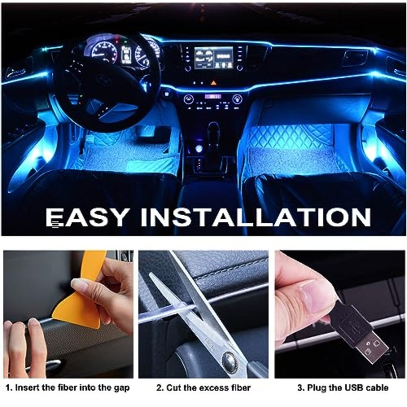 Interior Car LED Strip Lights with Wireless APP and Remote Control, RGB 2 in 1 Car Ambient Lighting Kit with 158 Inches Fiber Optic, Inside Neon Dash Strip with Music Mode - Image 3