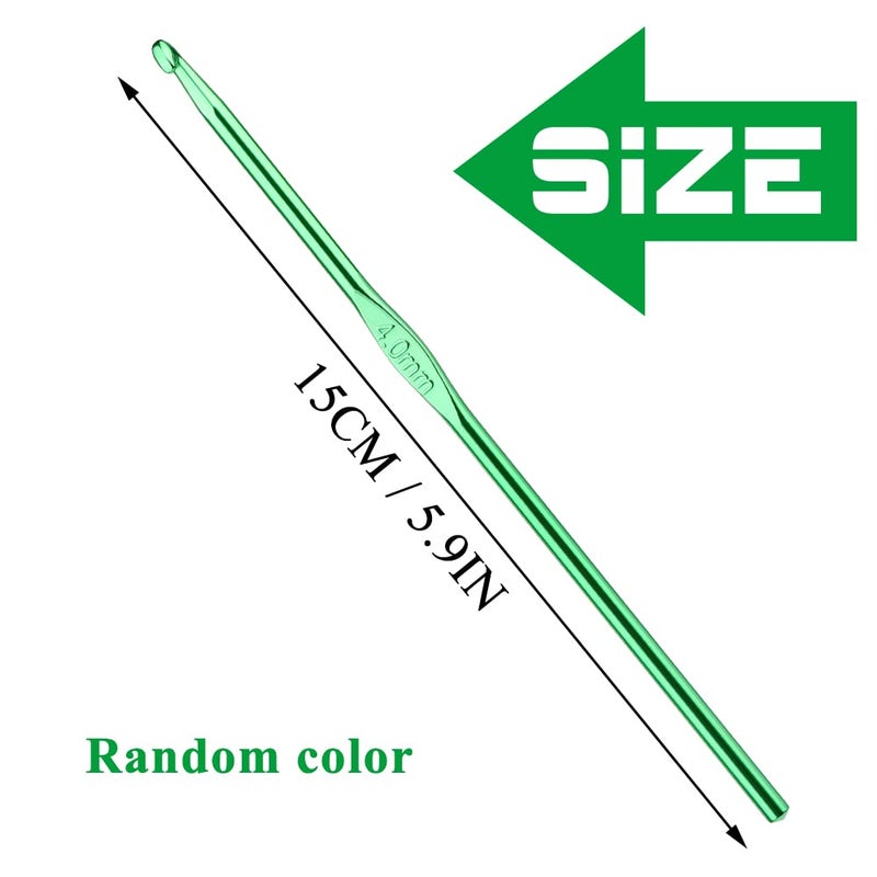 Iuuidu 4mm Aluminum Crochet Hook, Smooth Crochet Needles, Knitting Needles for Yarn Craft, Great Handmade DIY Present for Friends, Random Color - Image 2
