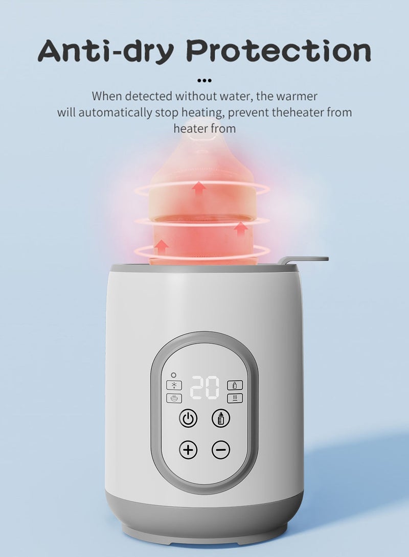 MarlaMall Baby Milk Warmer, 8-in-1 Fast Baby Bottle Warmer for Breastmilk or Formula, Accurate Temperature Control, 24H Keep, Food Heater&Defrost BPA-Free Bottle Warmer for All Bottles (White) - Image 3