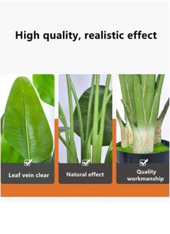 Kutis 1-Piece Artificial Bird of Paradise Plant Artificial Banana Tree Artificial Plant with Woven Basket 120 cm  - Image 2