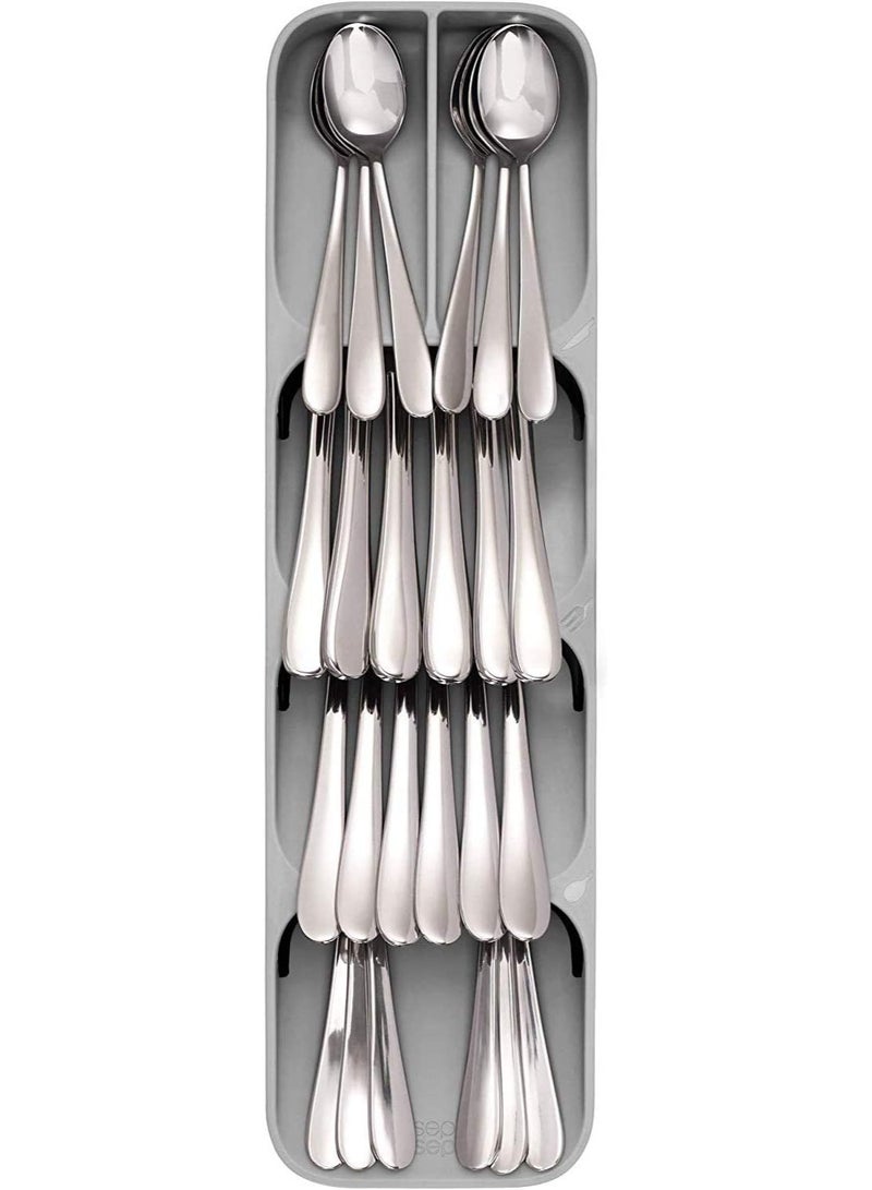 Kitchen Drawer Organizer Tray Cutlery Knife Spoon Separation Organizing Storage Box Grey - Image 3