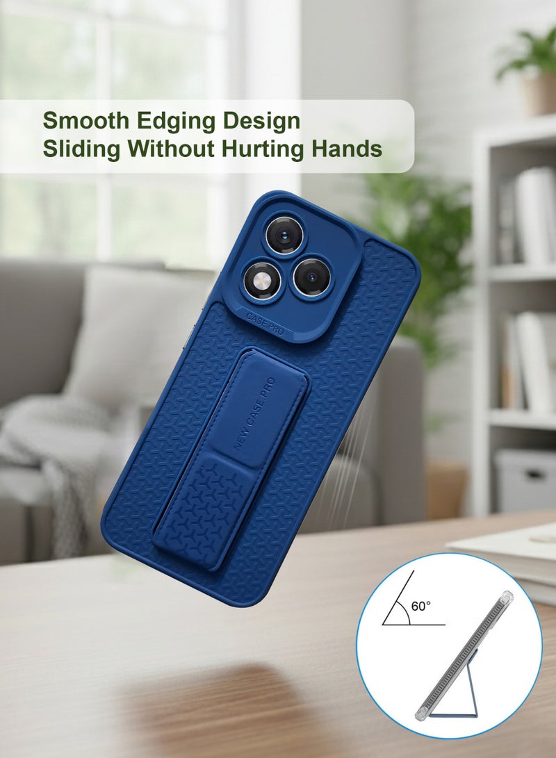 Honor 400 Lite Hand Grip Case Cover - Magnetic Hand Grip Holder & Kickstand - Strong Grip for Magnetic Car Holder, Stylish Silicone Case & Functional, Ultimate Convenience & Hands-Free Viewing - Navy Blue - Image 3
