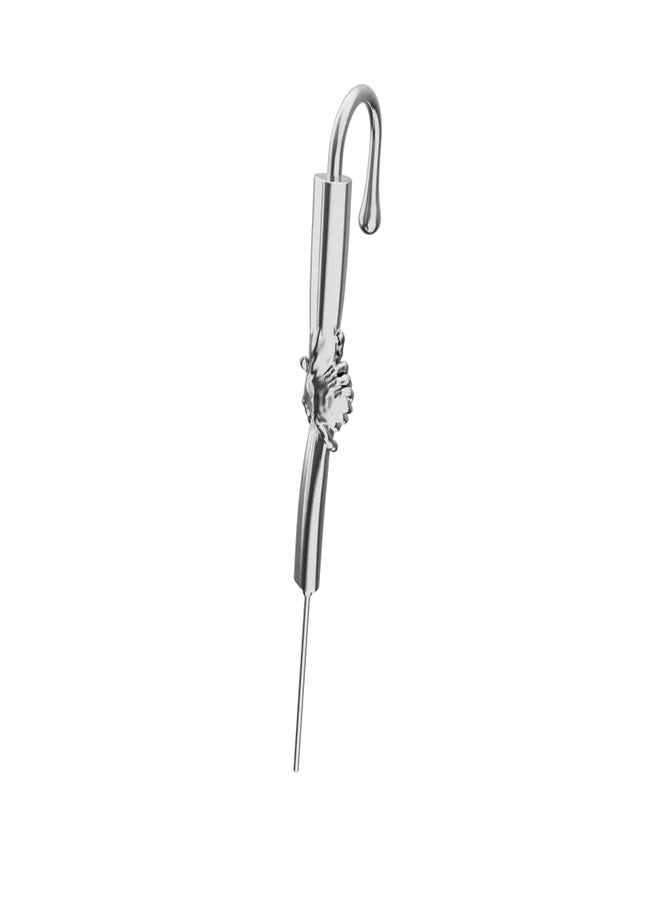 THE MEN THING HELPING HAND - Pure Titanium Steel Ear Crawler Hook Pin Cuff Earrings for Men & Boys - Image 1