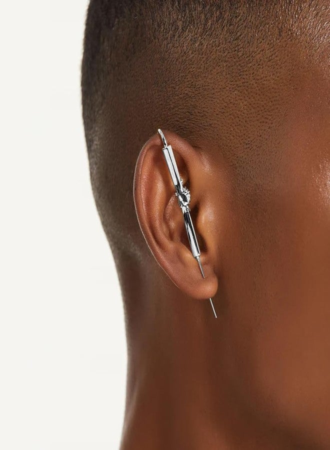 THE MEN THING HELPING HAND - Pure Titanium Steel Ear Crawler Hook Pin Cuff Earrings for Men & Boys - Image 2