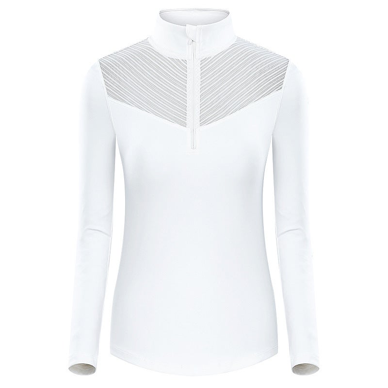 Generic Golf Suit Womens Spring and Autumn Long Sleeve T-Shirt Short Skirt Lace Korean Style Slimming Sports Elegant Golf Clothing White 