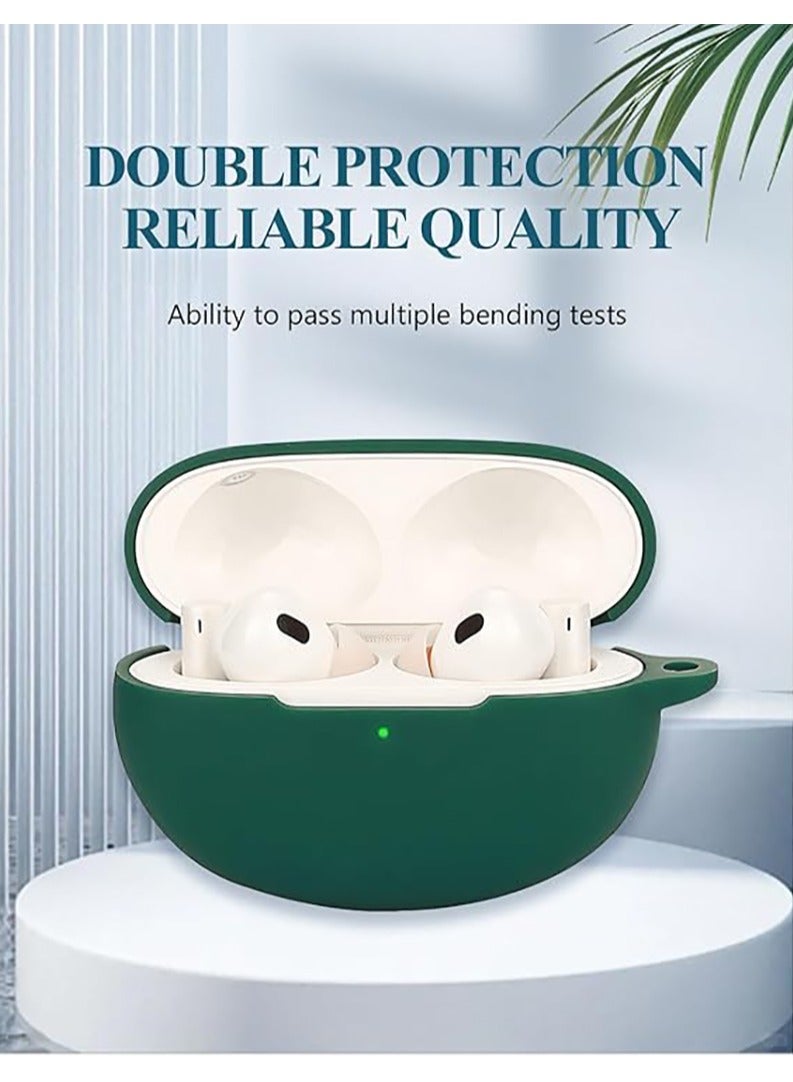 Silicone Protective Case Cover for Realme Buds Air6 Pro with Keychain Cover (Green) - Image 2