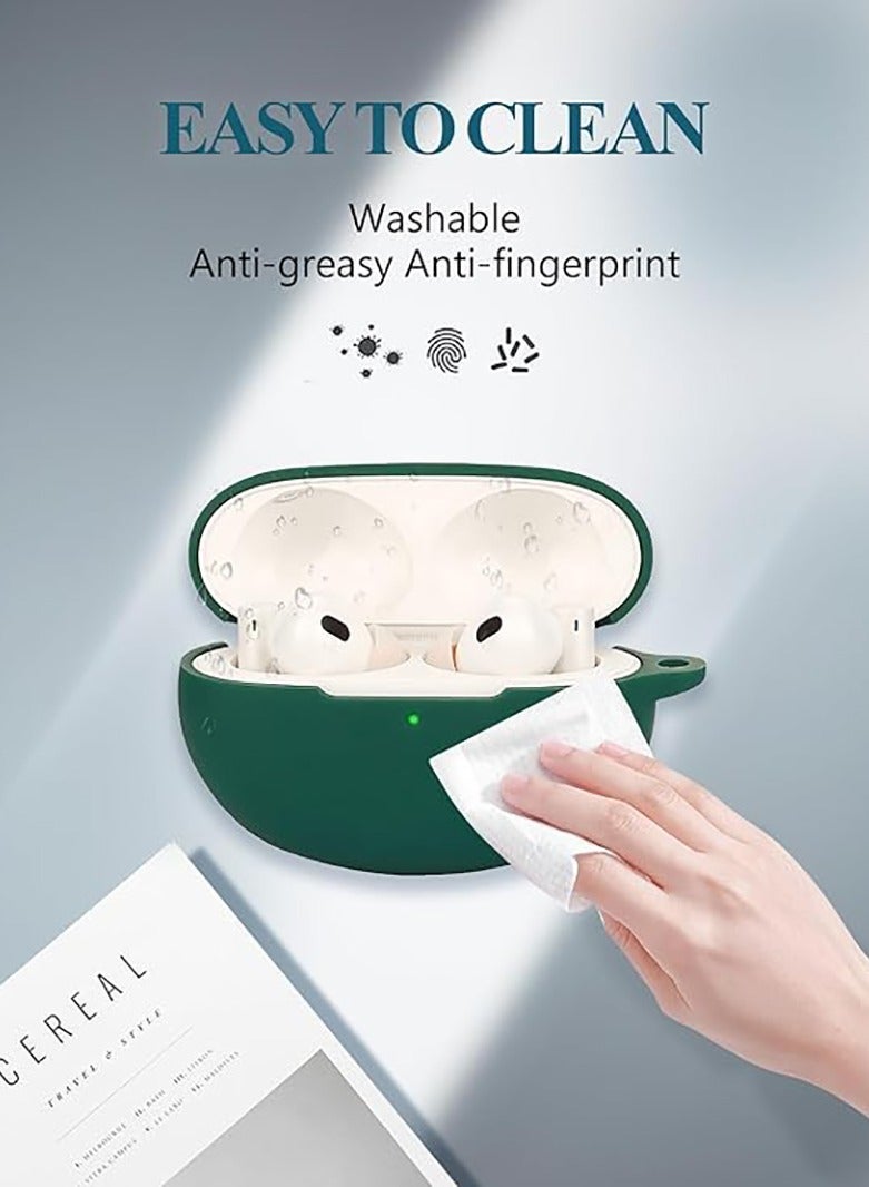 Silicone Protective Case Cover for Realme Buds Air6 Pro with Keychain Cover (Green) - Image 5