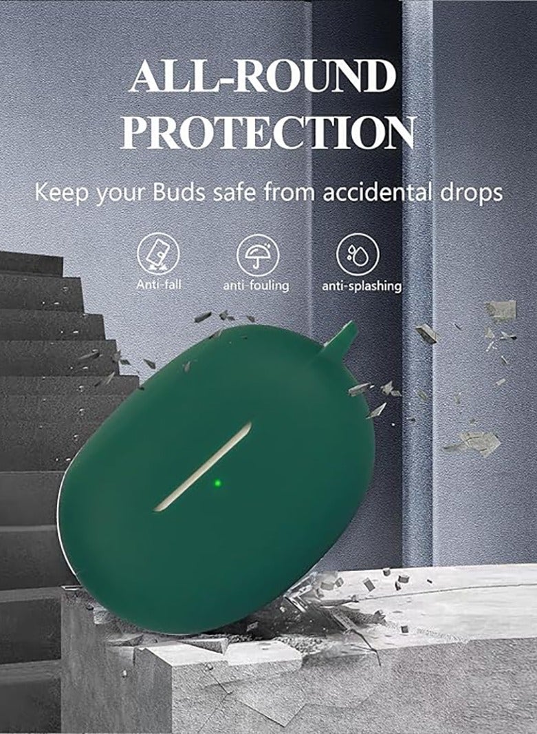 Silicone Protective Case Cover for Realme Buds Air6 Pro with Keychain Cover (Green) - Image 4