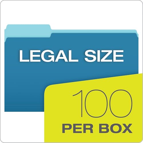 Pendaflex 435013BLU Interior File Folders, 1/3 Cut Top Tab, Legal, Blue (Box of 100) - Image 5