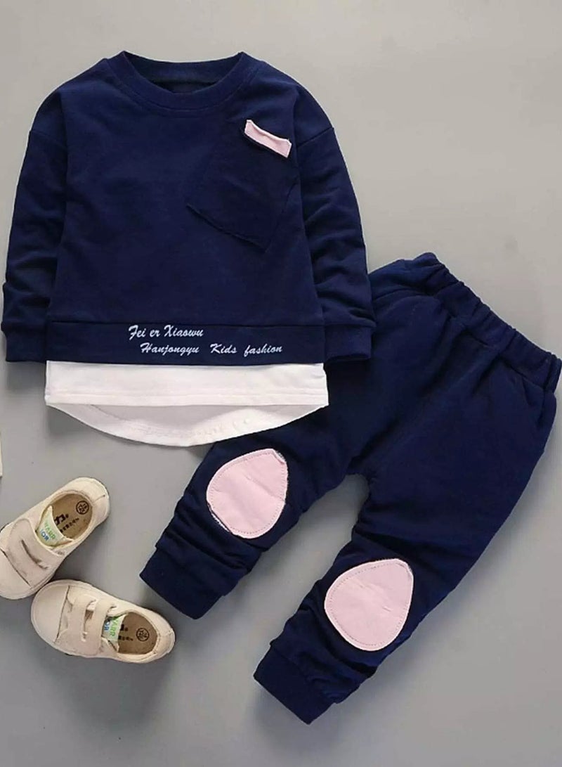 Toddler Girls 2 In 1 Slogan Graphic Sweatshirt With Joggers - Image 1