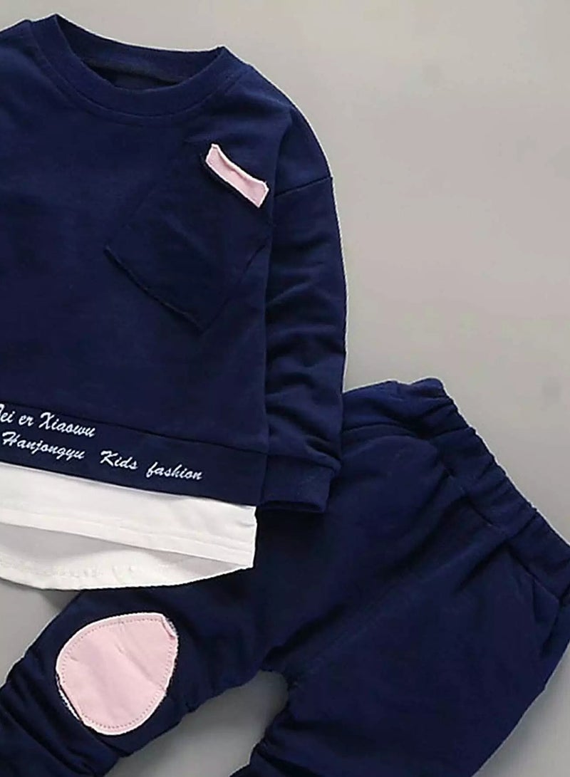 Toddler Girls 2 In 1 Slogan Graphic Sweatshirt With Joggers - Image 3