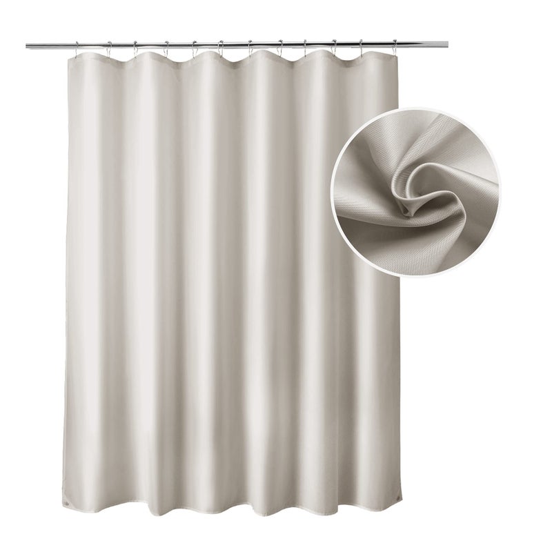 Titanker Fabric Shower Curtain Liner Washable, 70 x 72 Inches, Khaki Shower Liner Fabric with 2 Magnets, Waterproof Bathroom Shower Liner Soft Lightweight Polyester, Khaki - Image 1