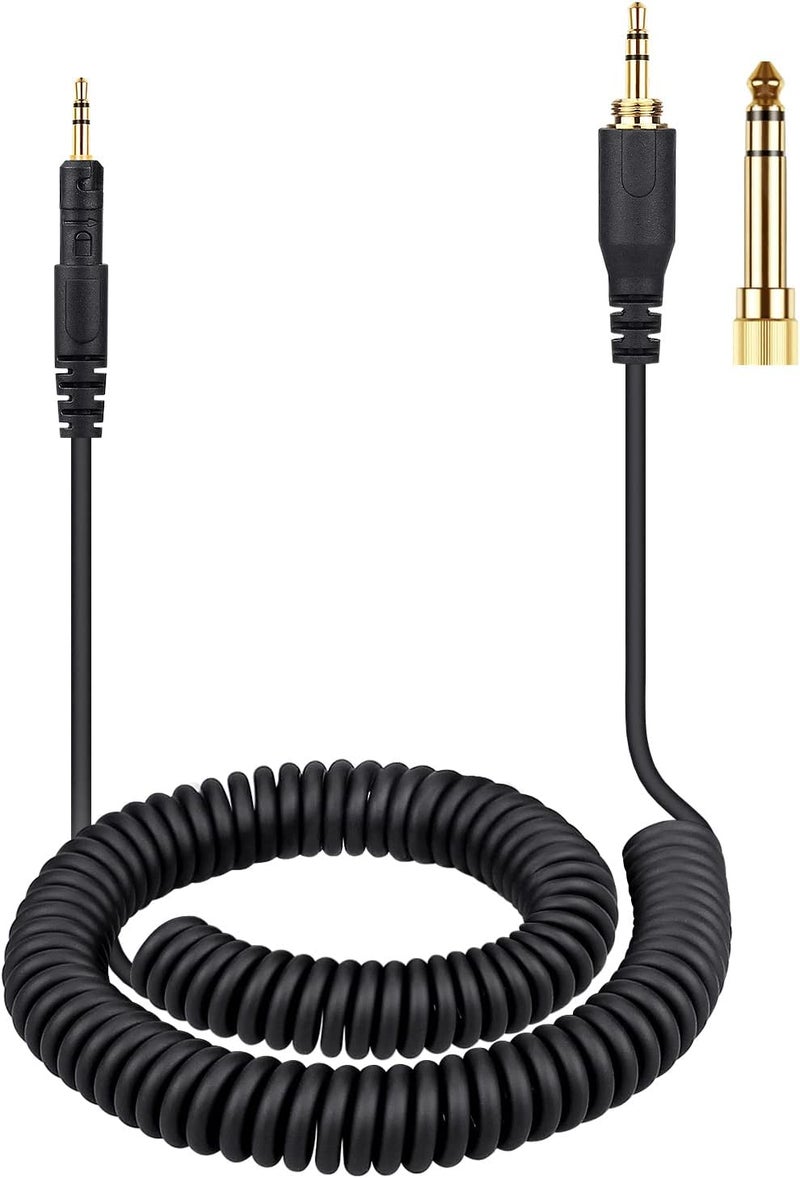 weishan كابل ويشان ATHM50x بديل لكابل AUX الملفوف لسماعات الرأس Audio Technica M40x M70x السلكية 25mm إلى 35mm18 سلك تمديد مع محول 635mm14 14 قدم - Image 1