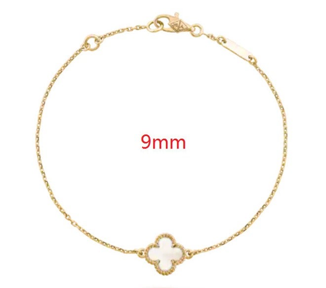 Mini Clover Bracelet for Women – Full Rhinestone Single Flower, Silver-Tone Dainty Chain, Elegant Everyday & Party Jewelry