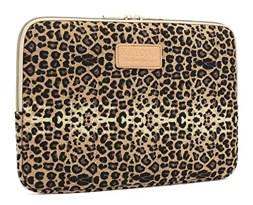 Kayond KY-03 Canvas Fabric 12.5 Inch Laptops Sleeve - Brown Leopard Print - Image 2