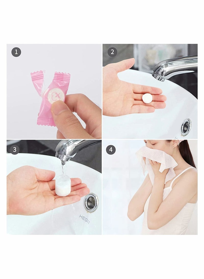 Excefore 100-Piece Disposable Compressed Towel Portable Face Towel Mini Tablets Cotton Coin Tissue for Travel, Hiking, Camping, Sport, Beauty Salon, Home Hand Wipes and Other Outdoor Activities - Image 3
