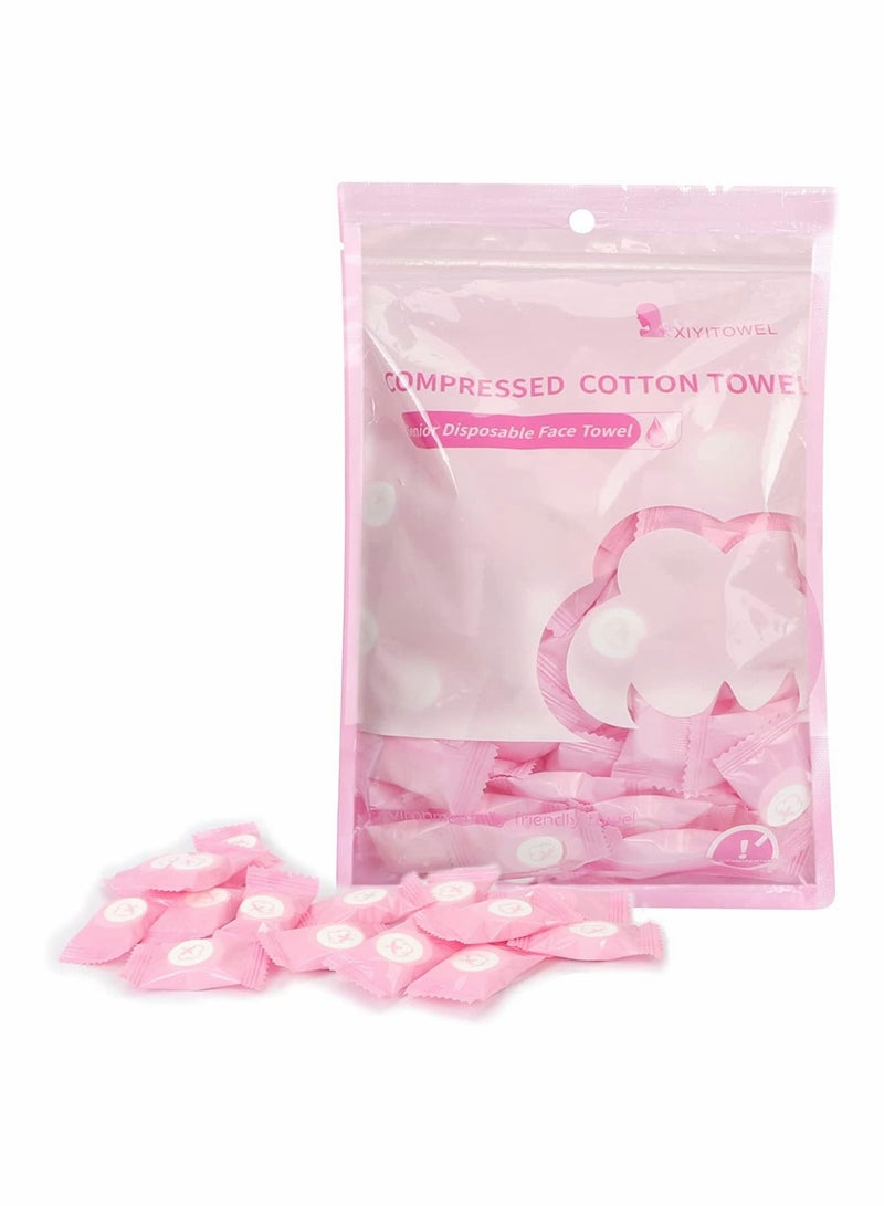 Excefore 100-Piece Disposable Compressed Towel Portable Face Towel Mini Tablets Cotton Coin Tissue for Travel, Hiking, Camping, Sport, Beauty Salon, Home Hand Wipes and Other Outdoor Activities - Image 1