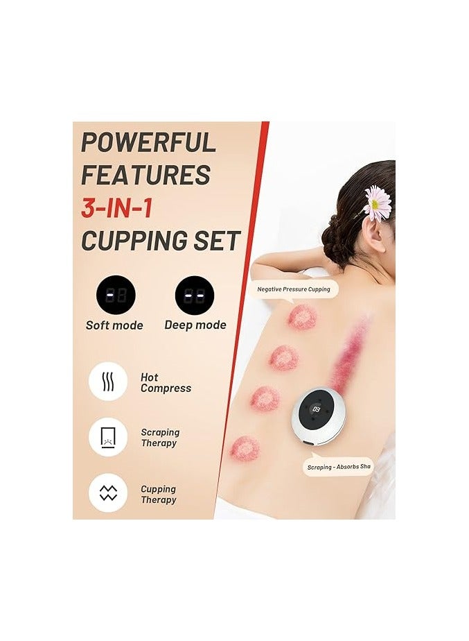 Icedeer Electric Cupping Massager 3 in 1, Smart Cupping and Scraping Therapy Set, Dynamic Gua Sha Device, 12 Levels of Suction and Temperatures Suitable for Neck, Shoulder, Back, Leg and Body Massage - Image 3
