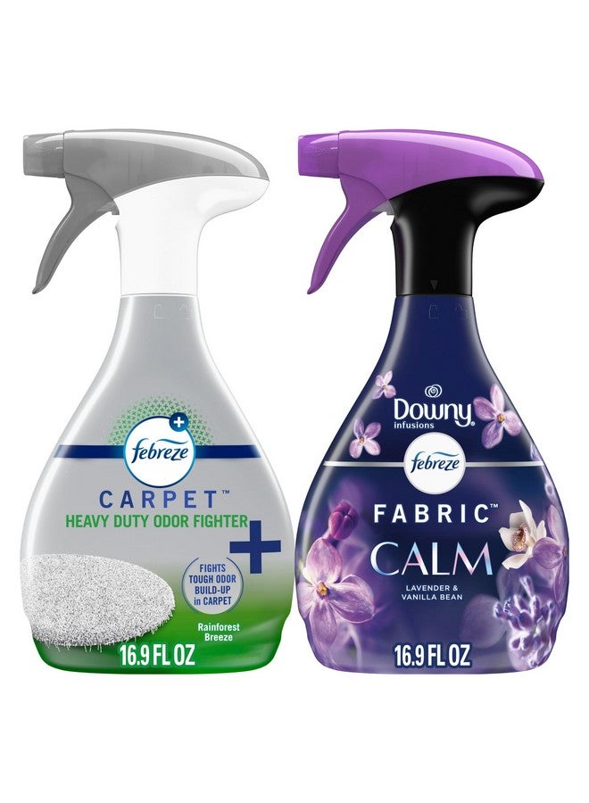 febreze فابريز فابريك داوني هادئ وفابريز ثقيل الوزن سجاد نسيم الغابة، 16.9 أونصة، عبوة 2 - Image 1