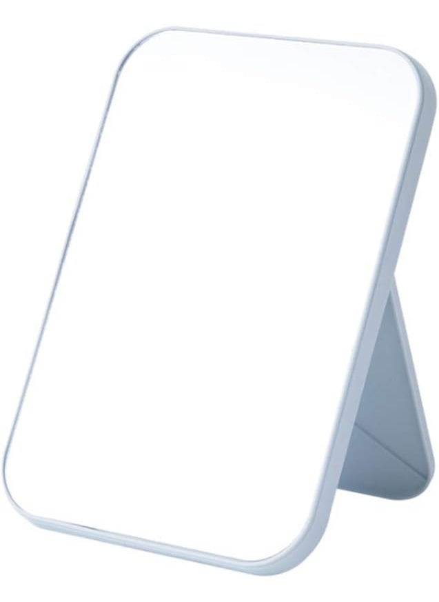 WOIWO WOIWO HD Makeup Mirror Desktop Simple Dressing Mirror Square Princess Mirror Simple Folding Makeup Mirror 1PCS (Light Blue) 