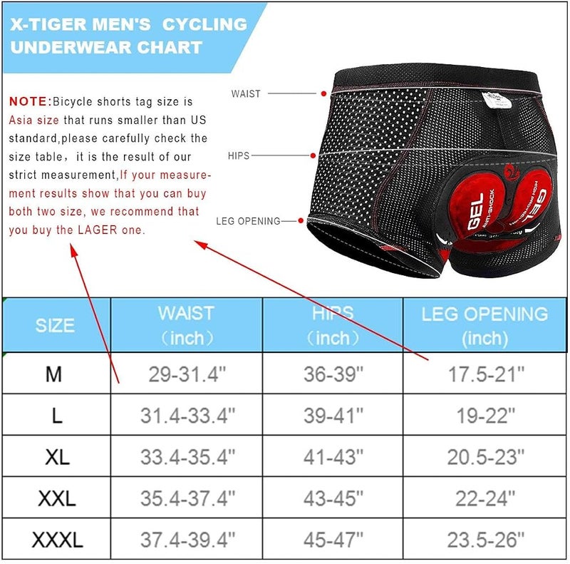 Excefore Men's Cycling Shorts 5D Padded, Loose-fit MTB Biking Shorts Pants, Suitable for Men Zipper Pockets, Adsorbent Design (XL) - Image 3
