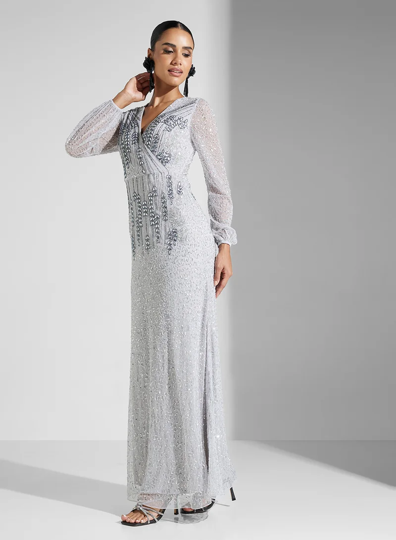 Amelia Rose Beaded Evening Dress