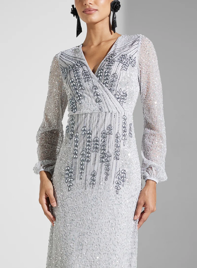 Amelia Rose Beaded Evening Dress