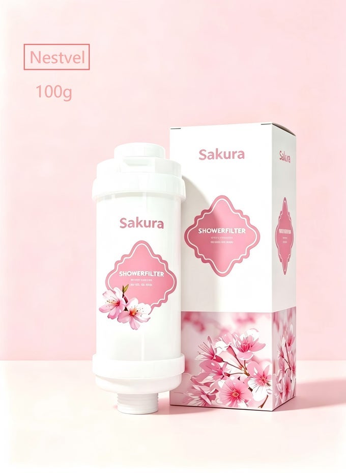 VITAMIN SCENTED BEADS SHOWER FLITER, ANTI HAIR LOSS, PREVENTS DRY SKIN, CHLORINE REMOVAL, RUST REMOVAL, RELAXING AROMATHERAPY, NON-TOXIC (SAKURA SCENT),100G