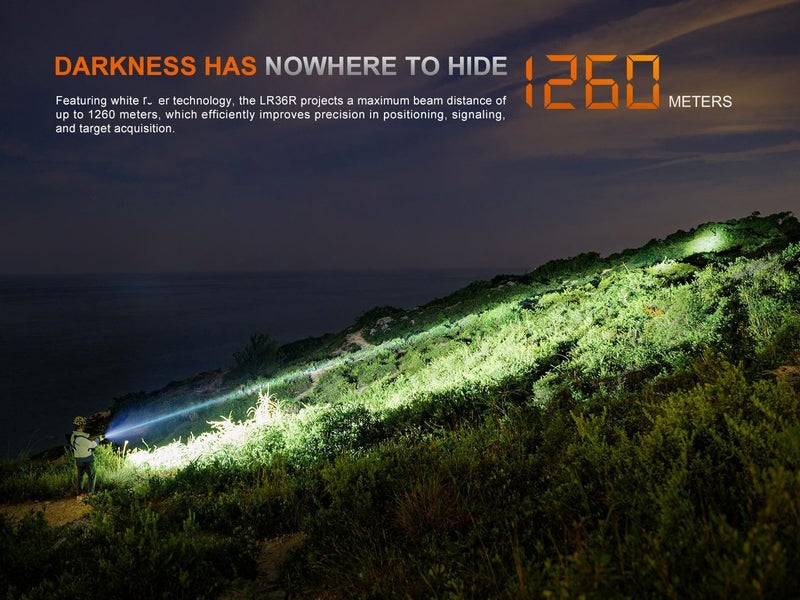 Fenix LR36R 10000 Lumen LEP Long Throw Beam Search and Rescue Flashlight with EdisonBright Charging Cable Carrier - Image 4