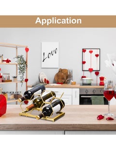 SYOSI SYOSI Countertop Wine Rack, Tabletop Wine Bottle Holder for Up to 5 Standard Bottles, Freestanding Hexagon Wine Rack for Home Decor, Bar, Cabinet, Pantry  - Image 5