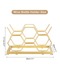 SYOSI SYOSI Countertop Wine Rack, Tabletop Wine Bottle Holder for Up to 5 Standard Bottles, Freestanding Hexagon Wine Rack for Home Decor, Bar, Cabinet, Pantry  - Image 2