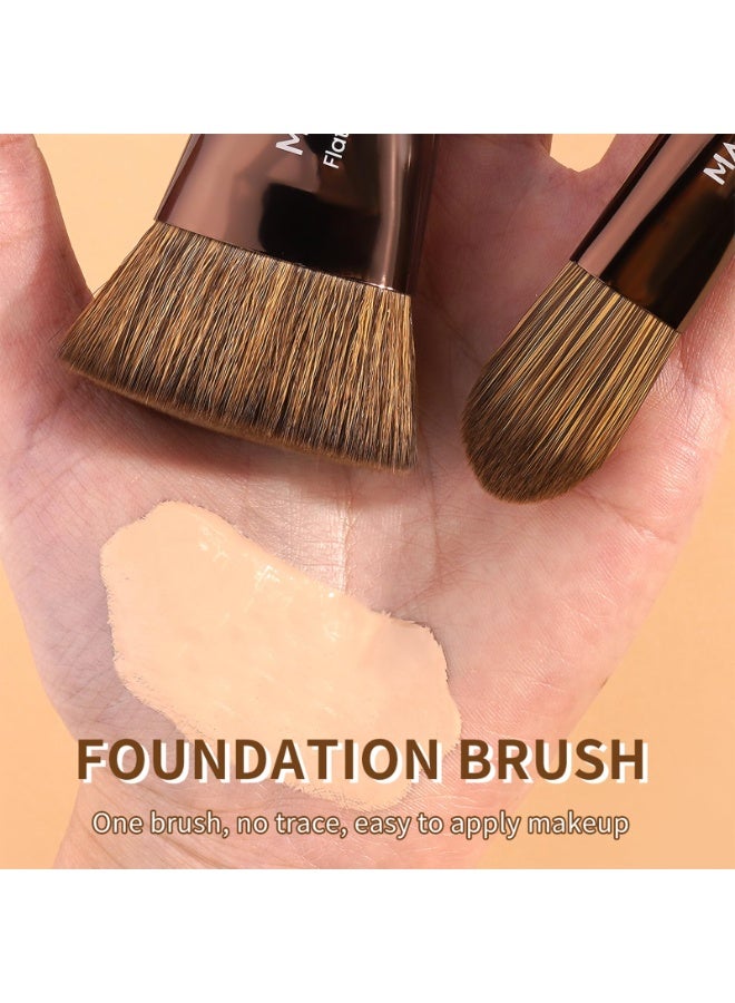 مانجي مجموعة فرش مكياج احترافية من ماانج، مكونة من 20 قطعة مع حقيبة، مجموعة فرش كريم أساس كابوكي صناعية فاخرة للوجه - Image 2