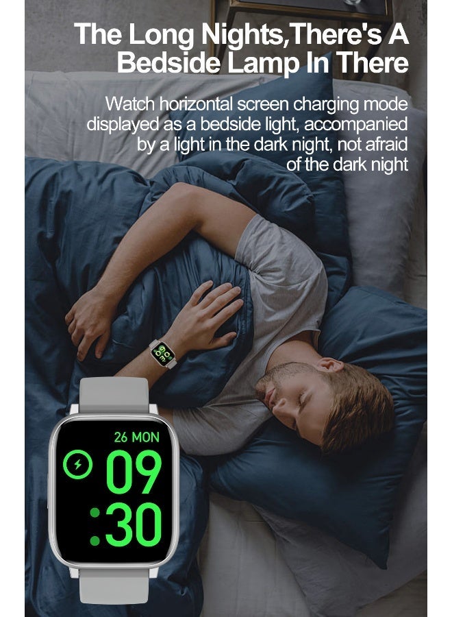 Volynix Smart Watch Korean Brand Business Smart watch, Multiple Language English Arabic, Waterproof Fitness Watch, Bluetooth Calling, Zinc Alloy Vacuum Plating, Heart Rate Monitoring, Smart watch for Men Women, Gift for Girls Boys - Silver - Image 5