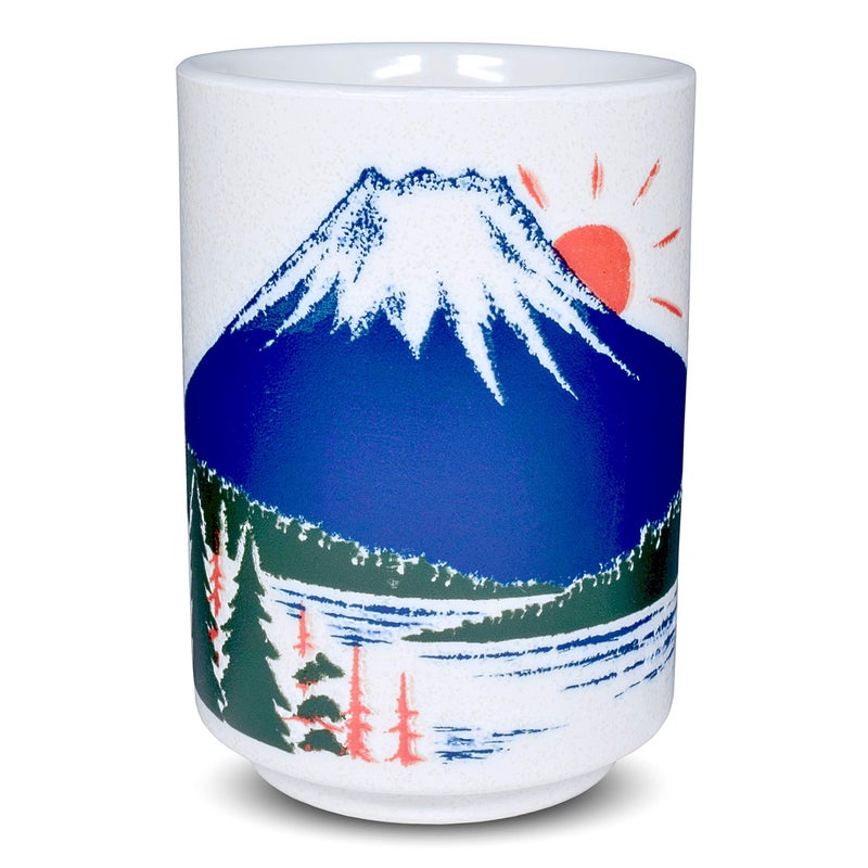 Mino Ware Japanese Yunomi Sushi Tea Cup Mino Ware Mount Fuji Print